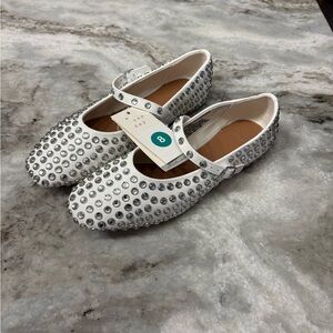 NWT A New Day Women's Issa Rhinestone Mary Jane Ballet Flats Sz 8